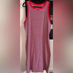 Torrid Red, White, and Blue Rib Knit Dress Plus Curve
